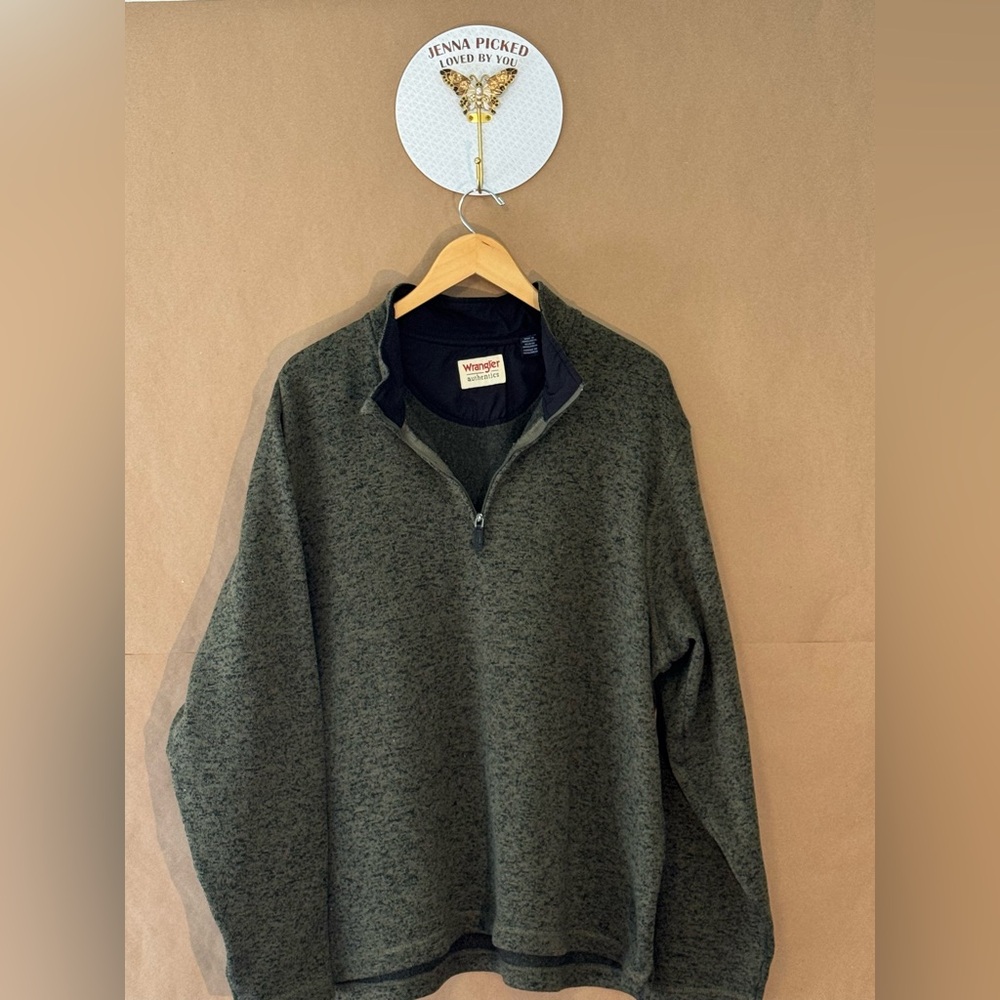 Used Wrangler (XL) Men's Army Green Quarter-Zip